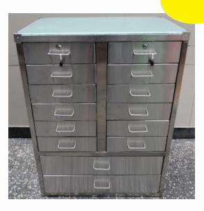 Armario de Acero Inoxidable para Instrumental Dental de 2 Cuerpos