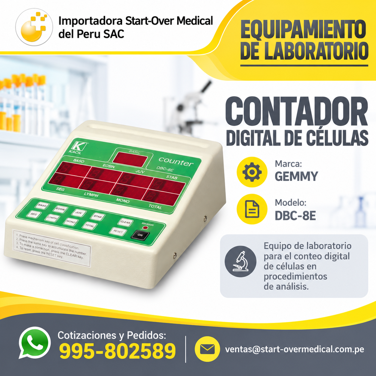 Contador o Contómetro Células Digital DBC-8E GEMMY
